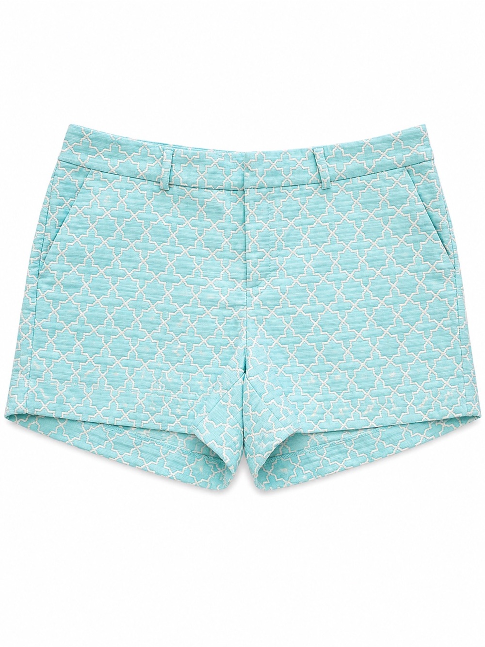 Banana Republic Aqua Retro Patterned Women's Shorts Cotton Excellent Condition